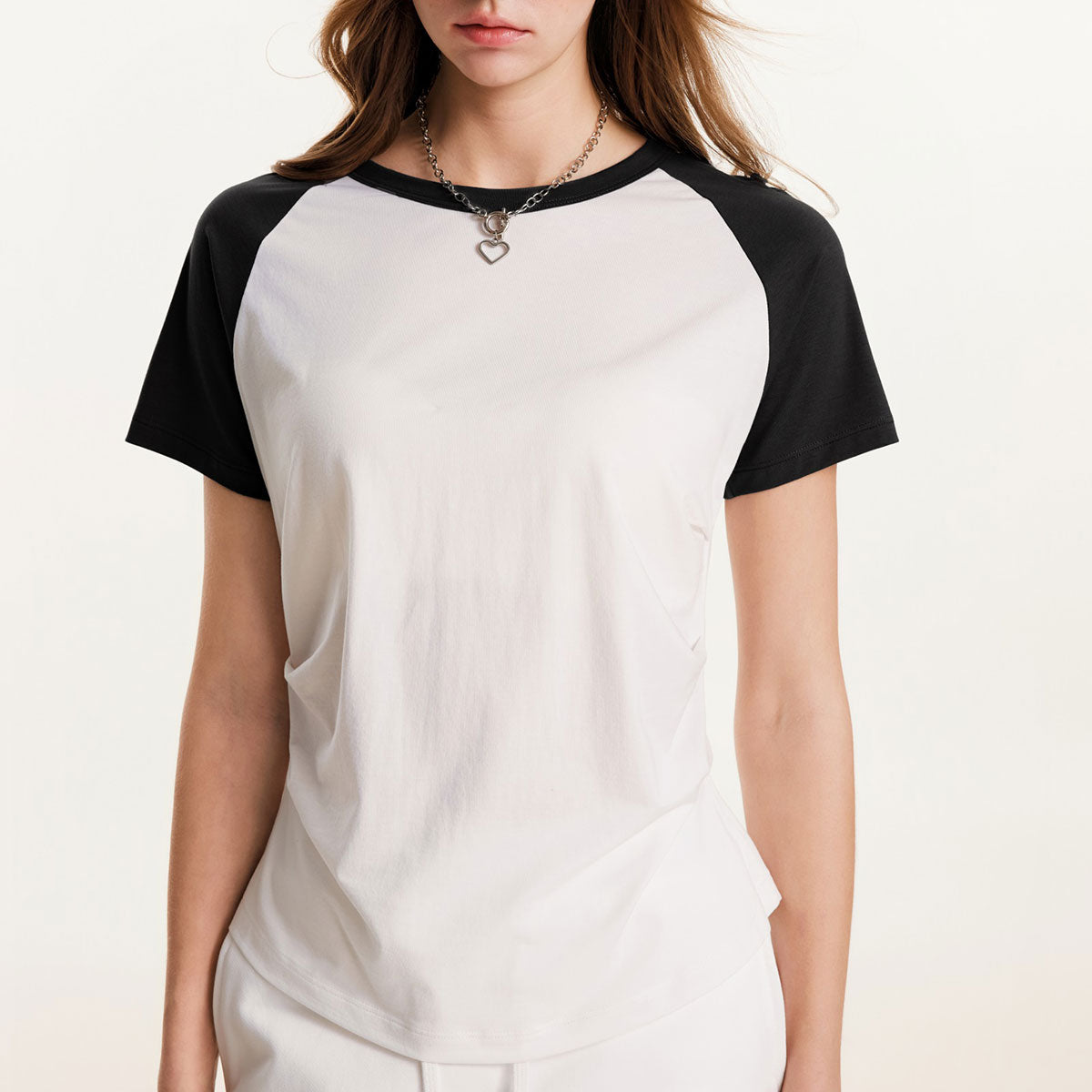 Raglan Cotton Pleated-Waist Tee 4.5oz