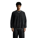 Crew Neck Mock Two-Layer Fleece Sweatshirt