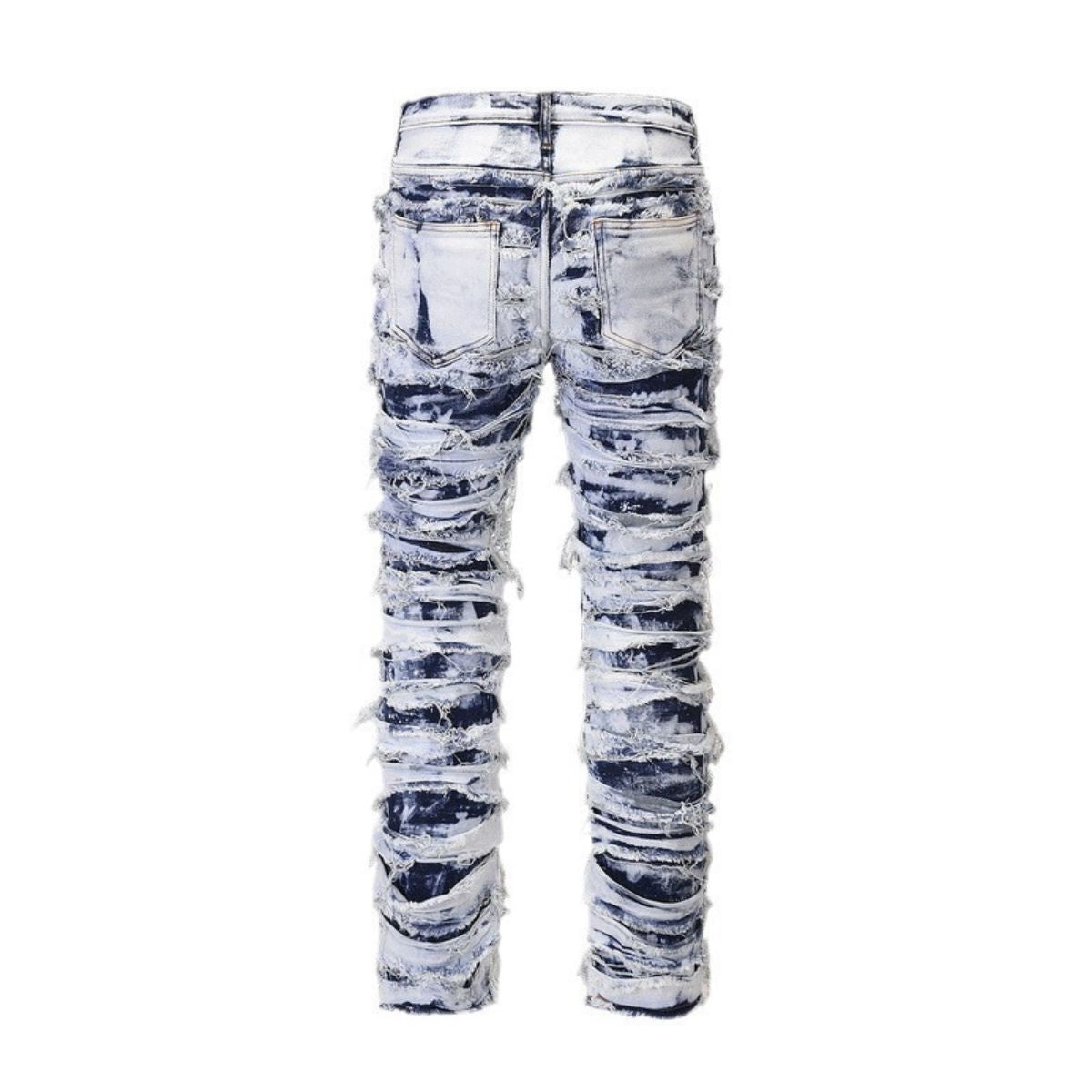 Smoke Rise Men's Skinny Stacked Destroyed Jeans