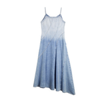 Ombre Denim A-Line Strappy Midi Dress