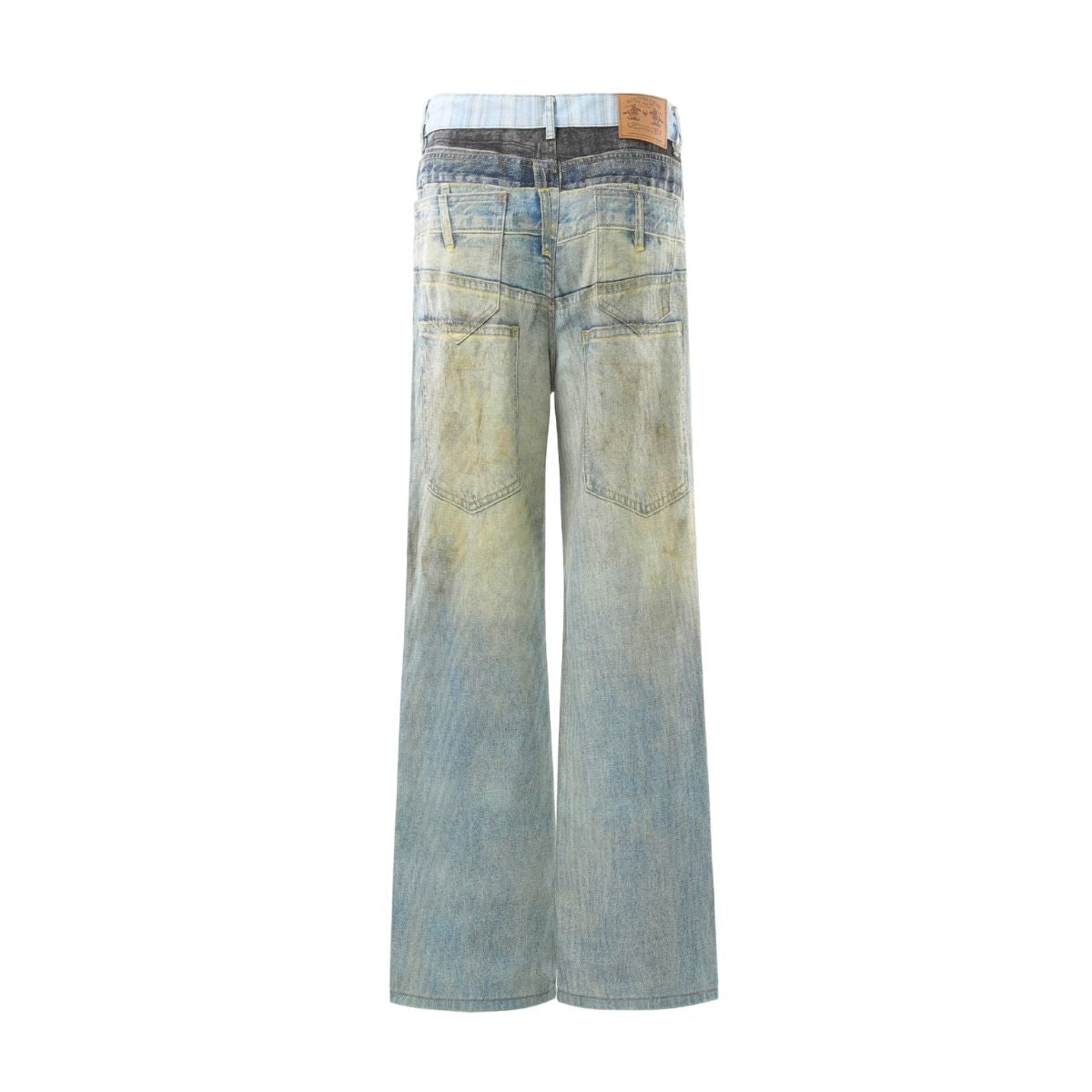Streetwear Washed Distressed Straight Leg Jeans