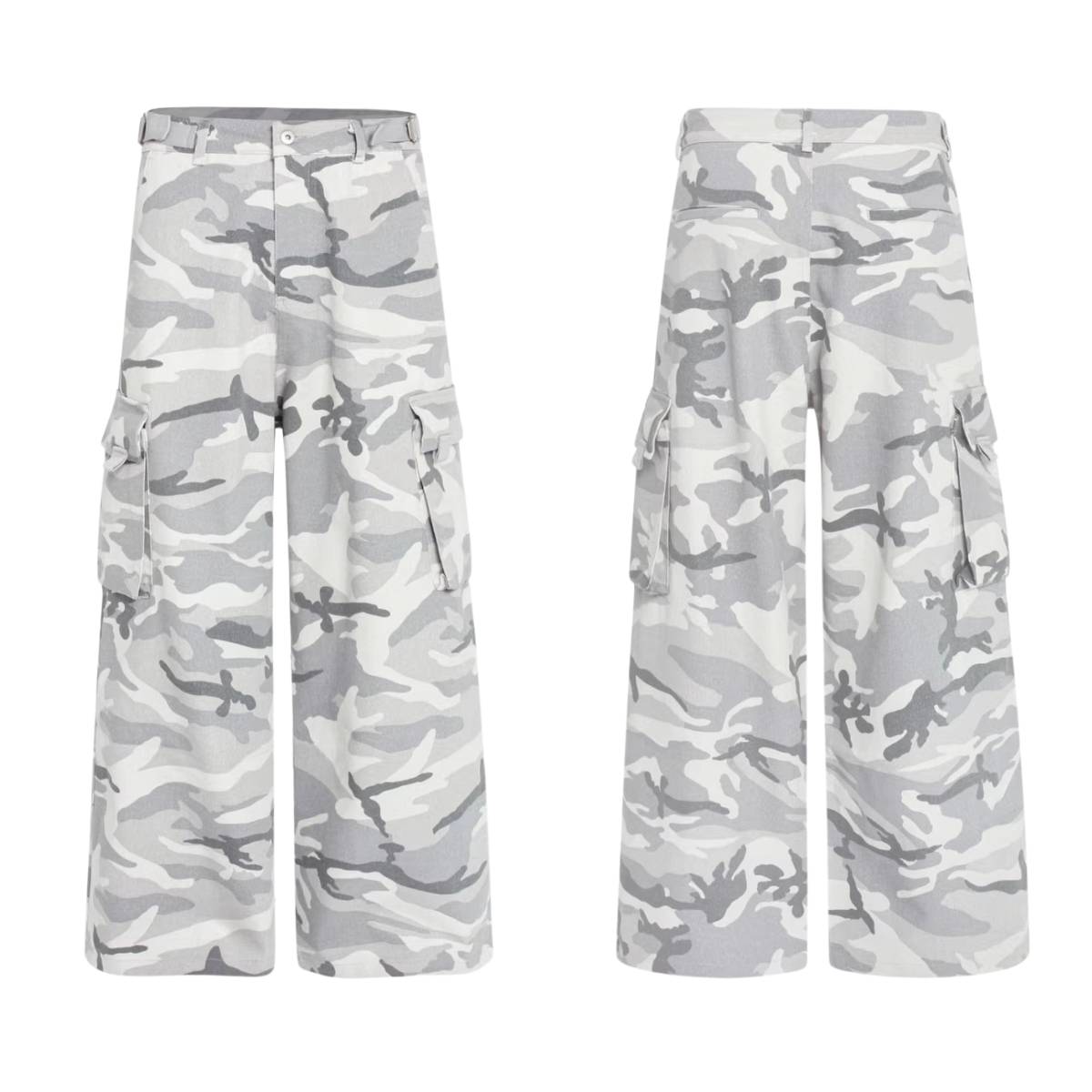 Camouflage Patchwork Multi Pocket Relaxed Cargo Pants