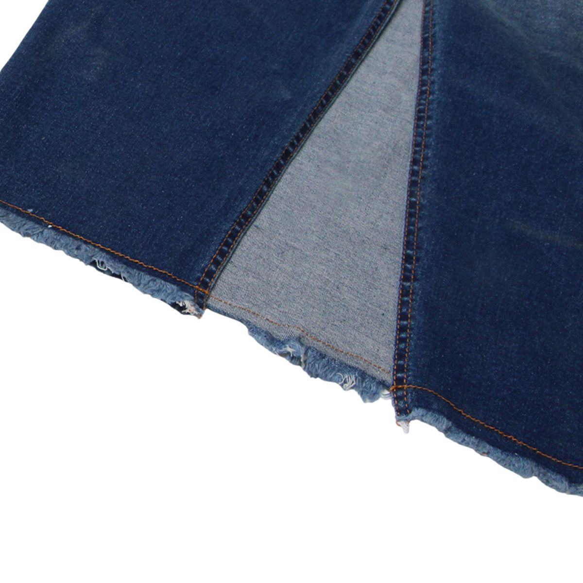 Raw Hem Ombré Washed Denim Maxi Skirt