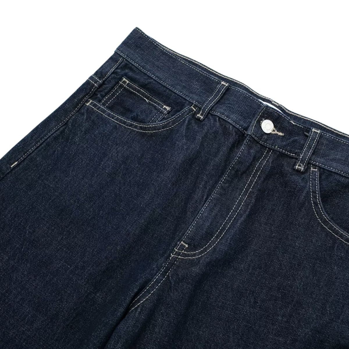 Indigo Cuffable Hem Baggy Jeans
