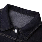 Long-Sleeve Boxy Cropped Denim Jacket