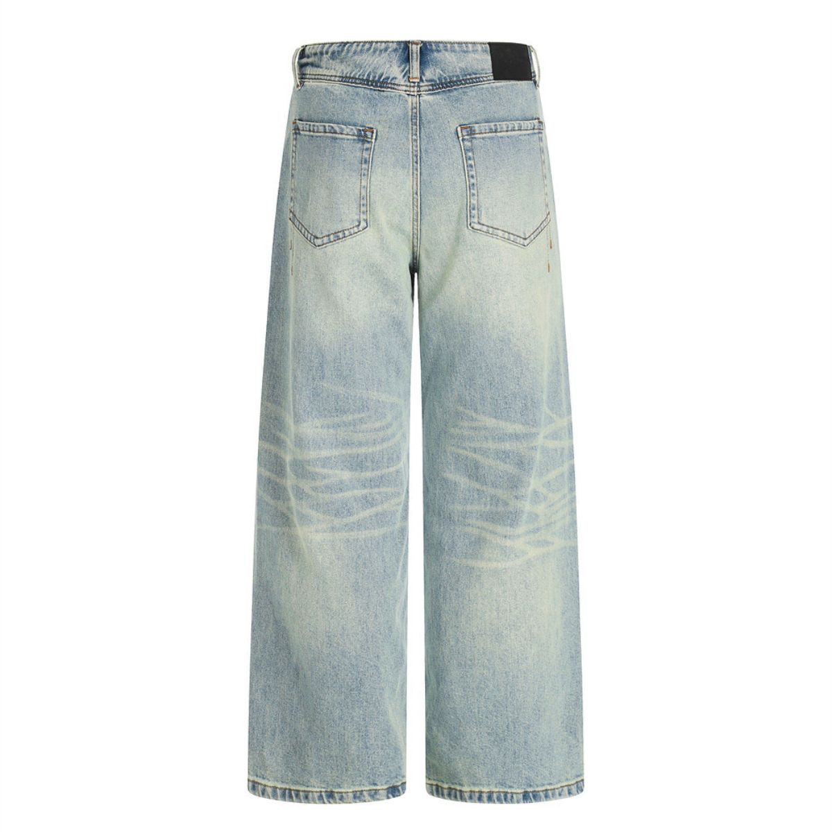 Men's Heavy-Washed Punk Loose Wide-Leg Straight Jeans