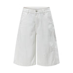 Vintage Washed Cleanfit Straight Cut Wide Leg Denim Shorts