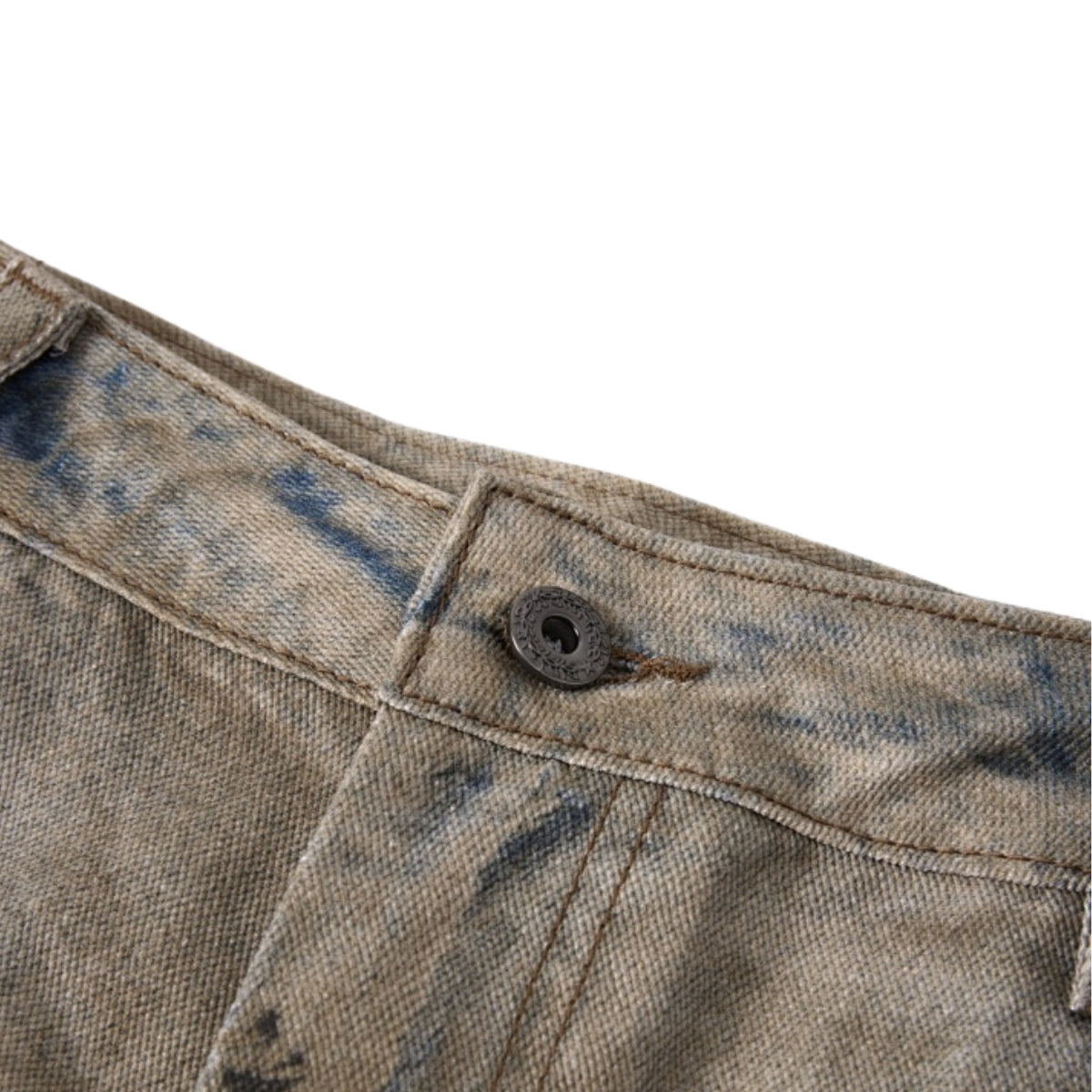 Muddy Wash Denim Texture Loose-Fit Jeans
