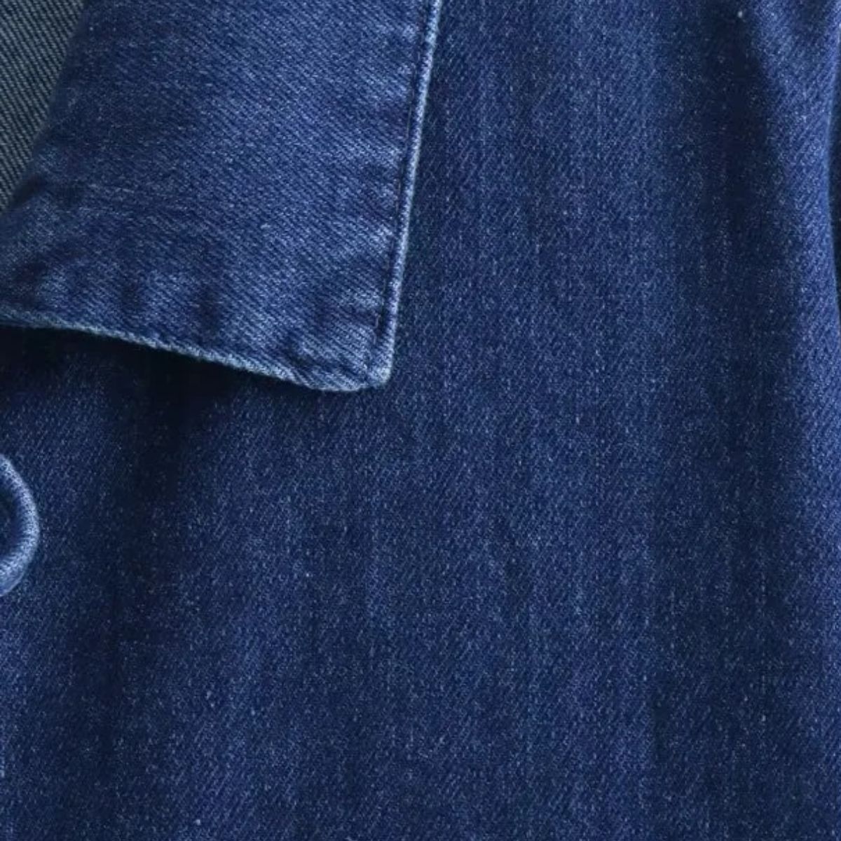 Women's Lapel Long-sleeved Lace-up Washed Denim Shirt