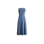 Relaxed Fit Sleeveless Denim Midi Dress