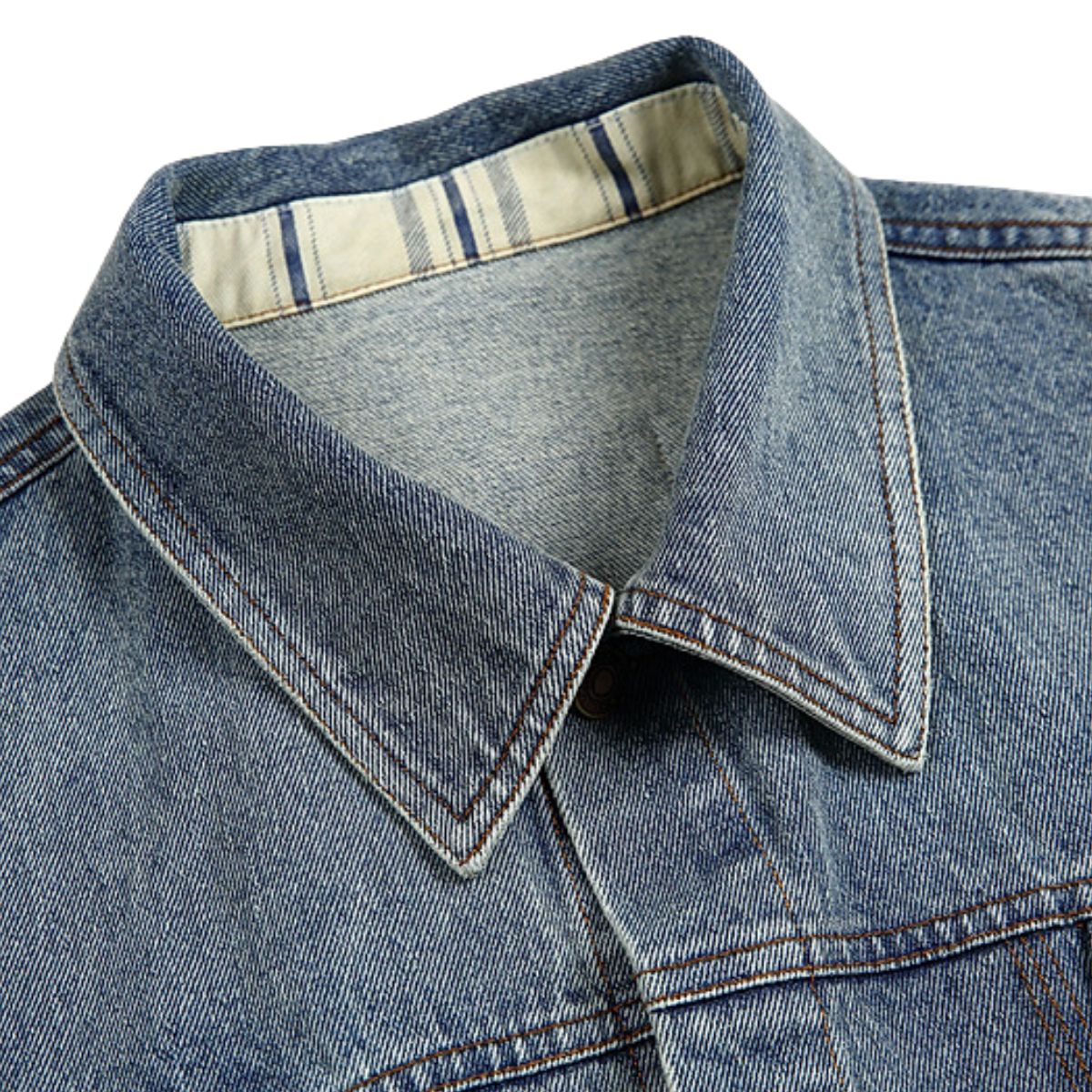Hong Kong Vintage Fake Two-piece Patchwork Denim Jacket