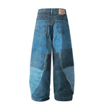 Smoke Rise Patch-Print Barrel Leg Jeans