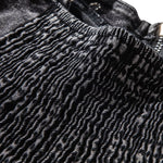 Falda vaquera con bordado de perlas y lavado vintage