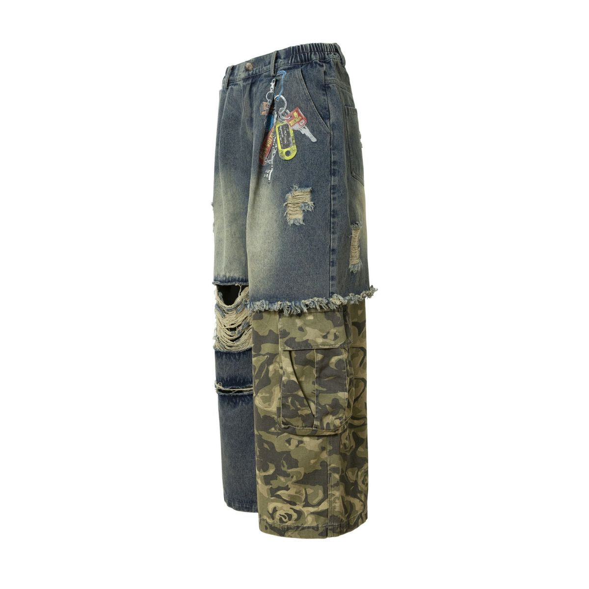 Pantalones vaqueros holgados con estampado de serpiente
