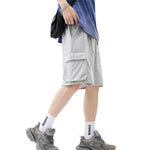 Solid Color Baggy Cargo Shorts