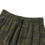 Heavyweight Camouflage Stripe Patchwork Drawstring Straight Leg Sweatpants