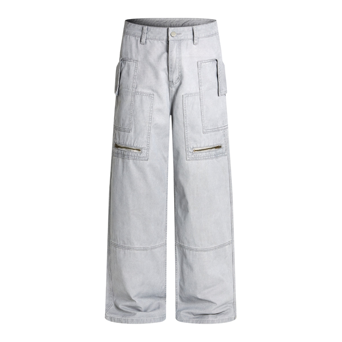 Multi-Pocket Baggy Utility with Zipper Detail Cargo Pants