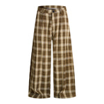 Vintage Hip-Hop Plaid High-Street Baggy Wide-Leg Trousers