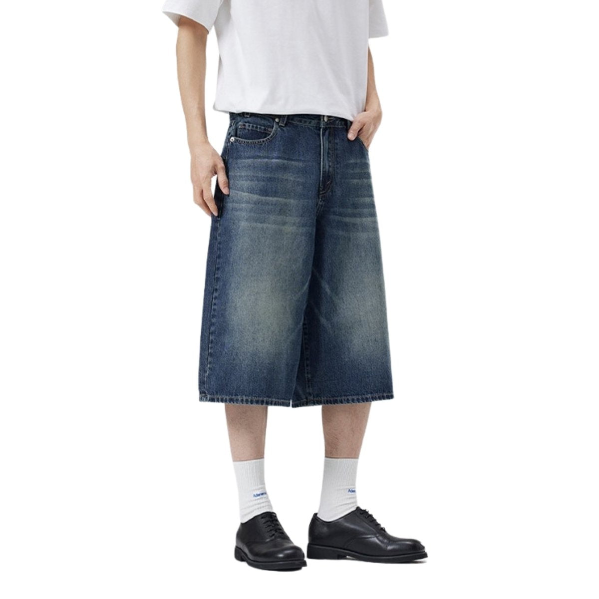 Y2K Loose Fit Wide Leg Denim Shorts