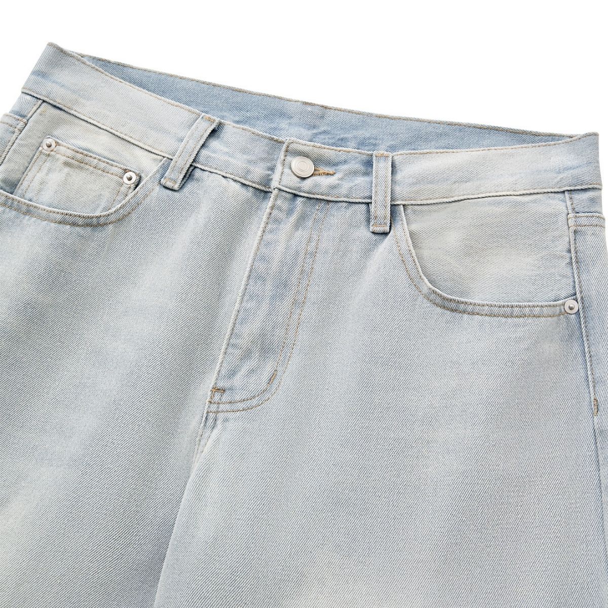 Vintage Washed Distressed Gradient Stripe Wide Leg Jeans