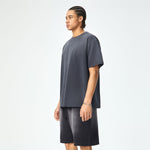 Camiseta holgada lavada y descolorida de peso pesado de 9 oz