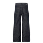 Raw Denim Wide Leg Metal Hardware Jeans