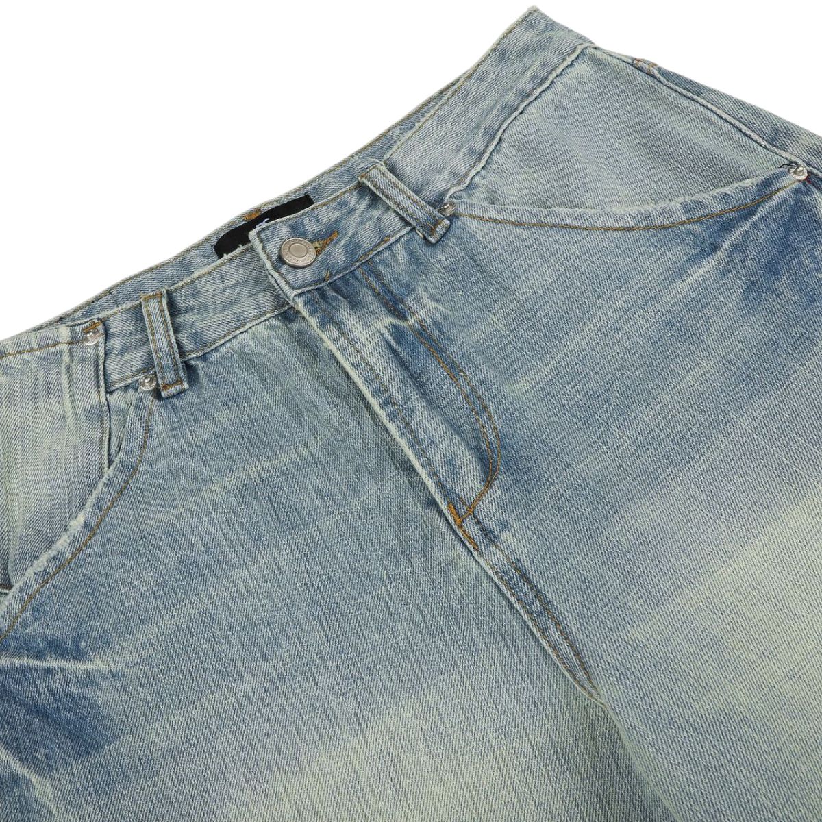 Vintage Blue Lightning Design Relaxed Denim Jeans
