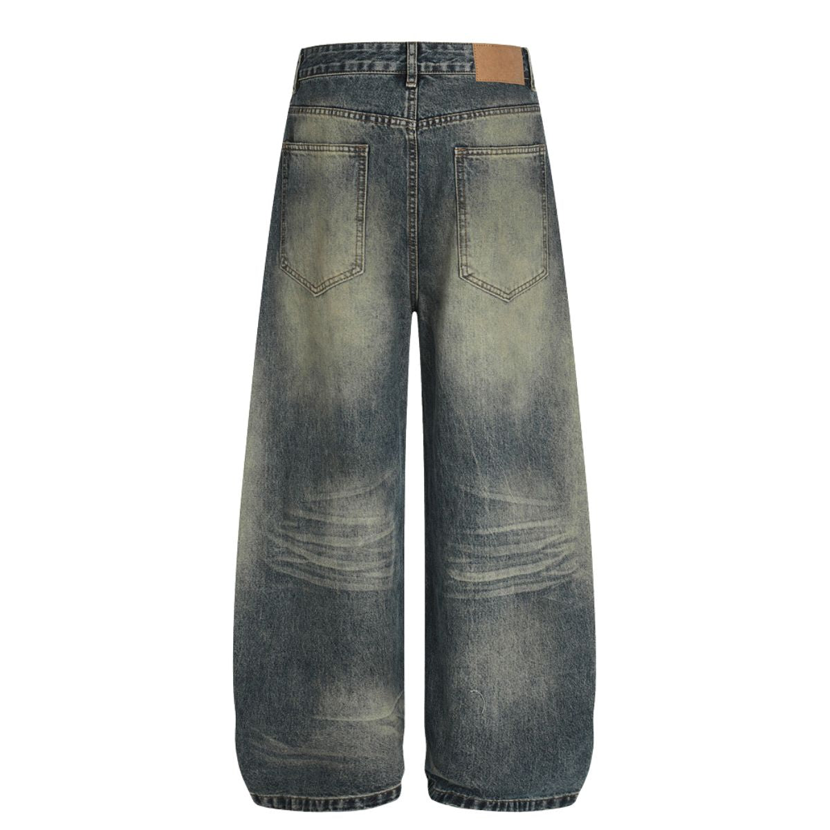 Men's Loose Denim Pants Washed Distressed Vintage Street