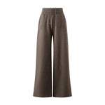 Quiet‑Luxury Old Money Heather Ribbed Waist‑Tapered Trousers