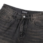 Vintage Washed Black Straight Leg Jeans