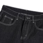 Plaid Cuff Baggy Jeans