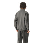 Solid Color Fleece Polo Collar Sweatshirt