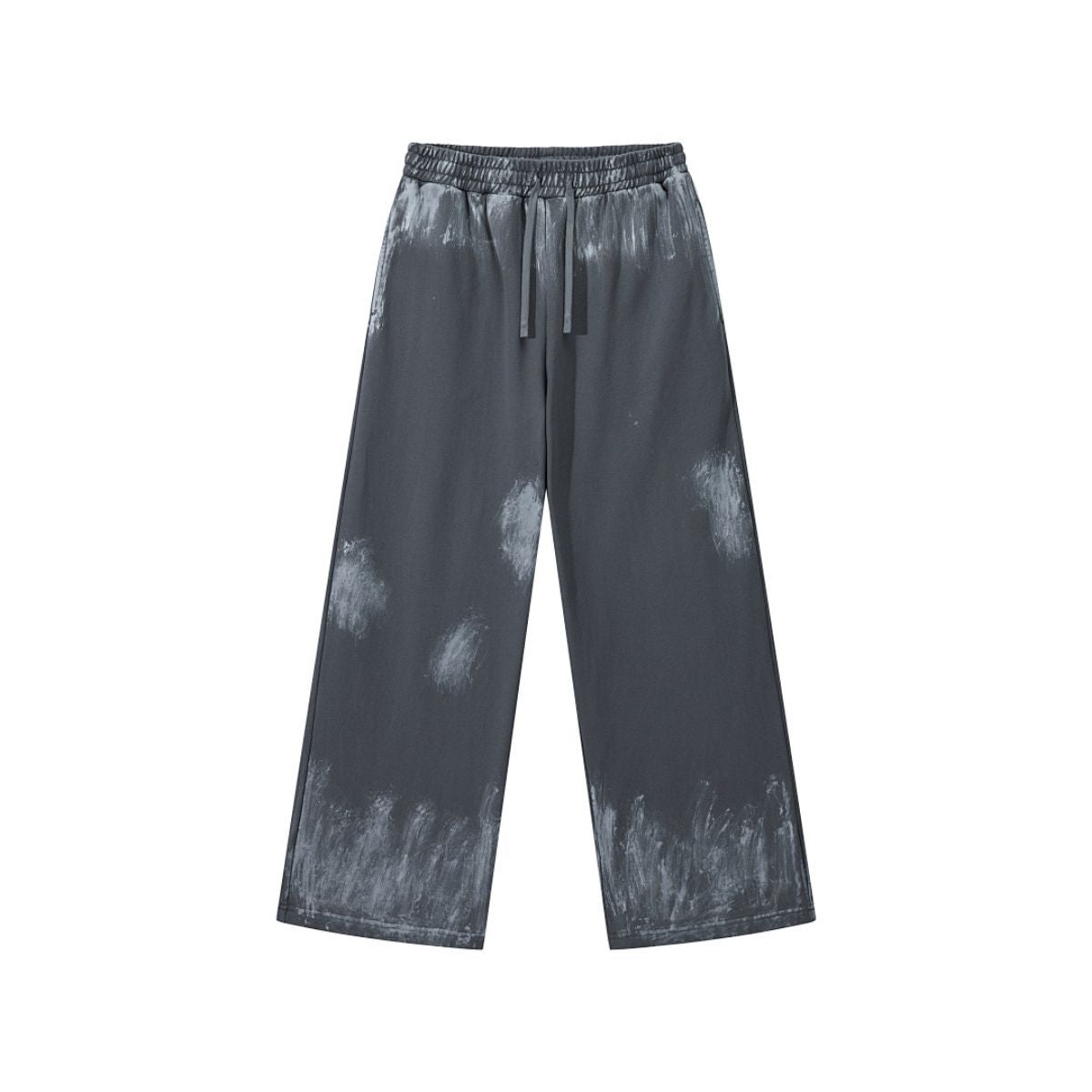 Heavy Paint‑Splatter Worn‑Distressed Straight‑Leg Pants