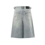 Vintage Washed Rhinestone Denim Bermuda Shorts