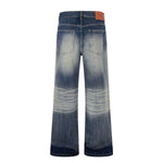 Vintage Washed Distressed Flare Jeans