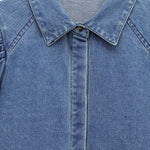 Vestido midi vaquero sin mangas con botones y aberturas en la parte delantera