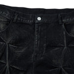 Men's Tie-Dye Denim Pants Heavy Pleated Distressed Loose Wide Leg