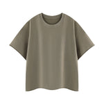Snowflake Washed Raw Edge Boxy Cropped Tee