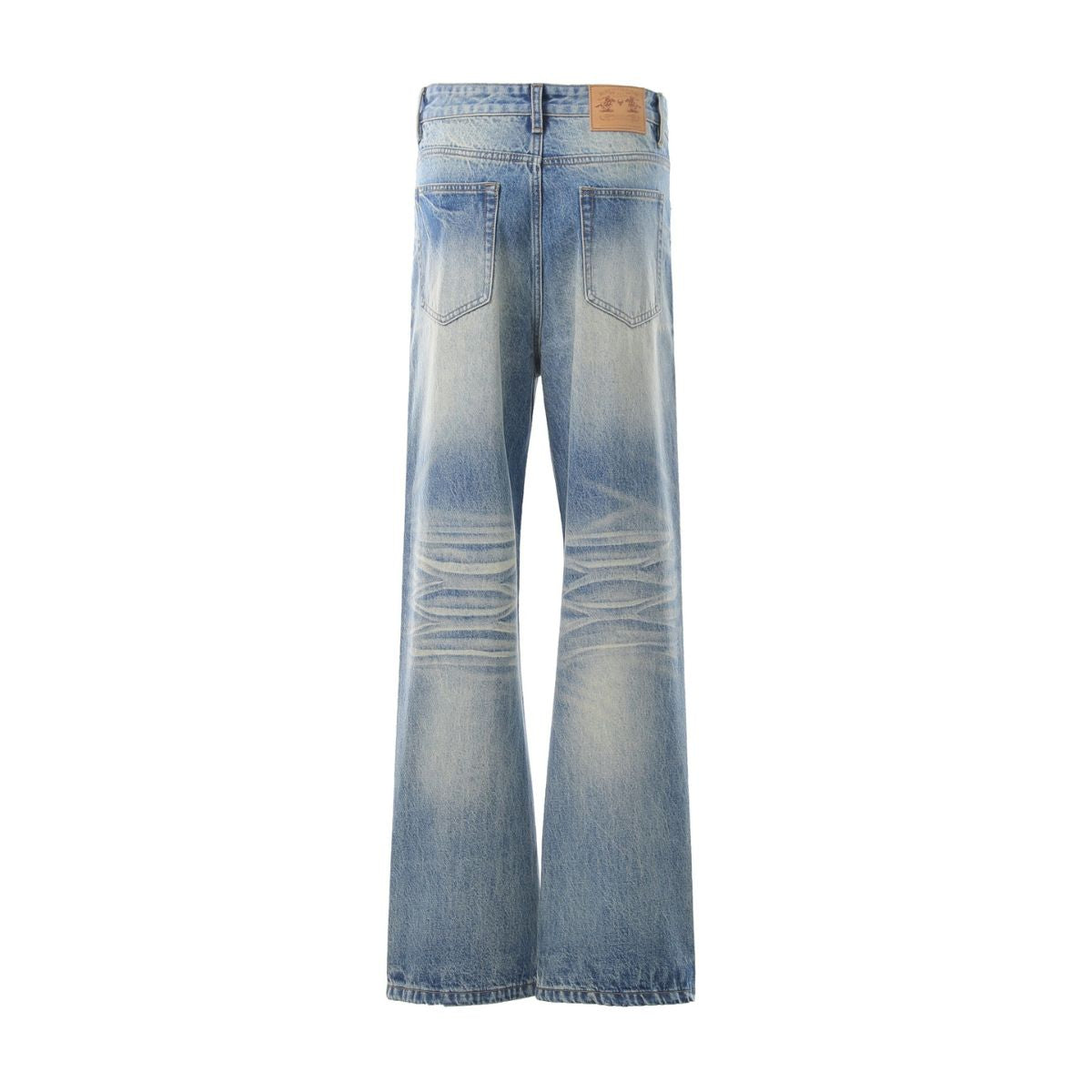 Vintage Washed Whiskered Slim Flare Jeans