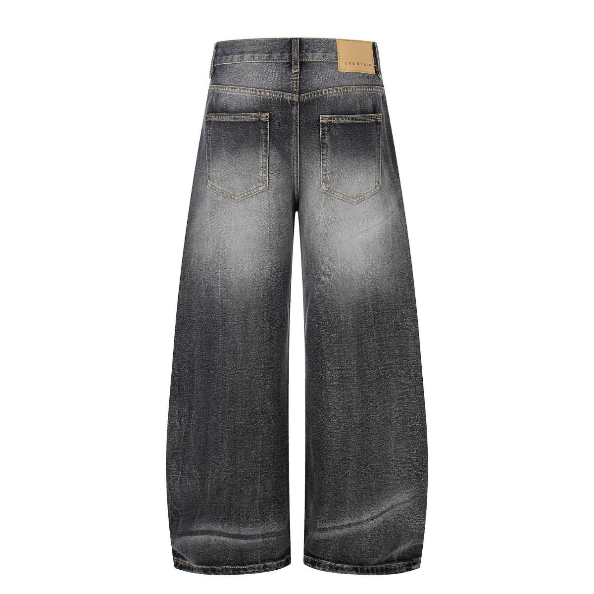Vintage Washed Barrel Leg Distressed Jeans
