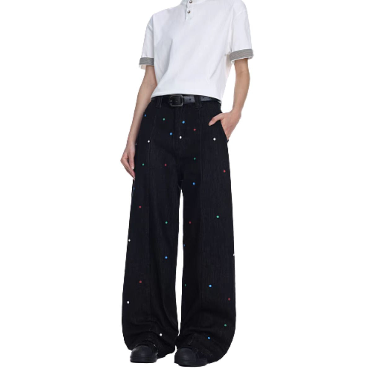 Vintage Rhinestone Straight Leg Jeans