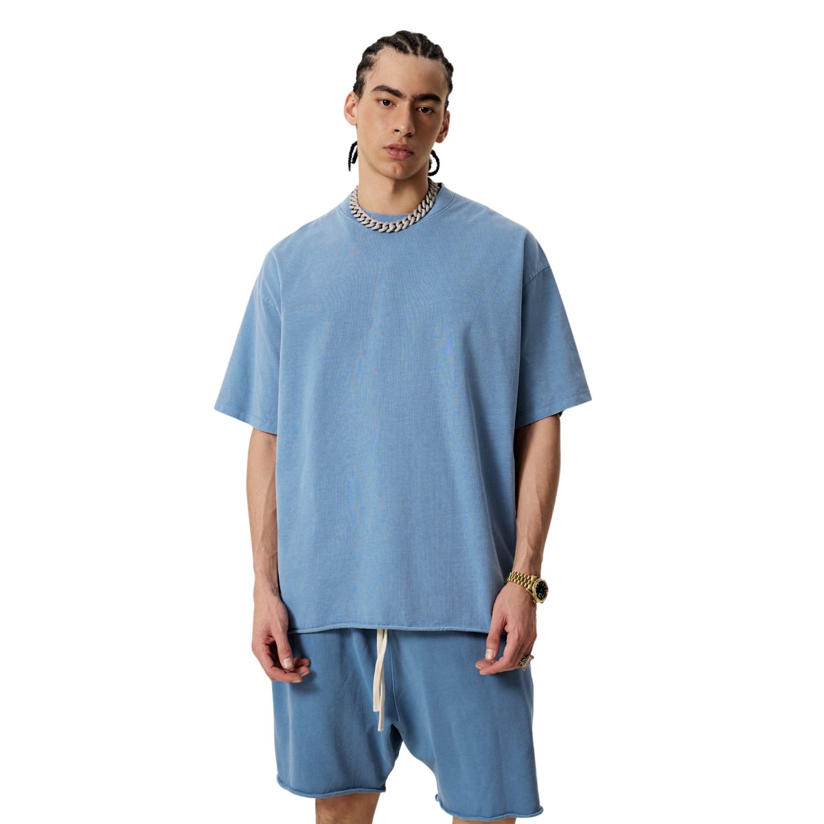 Heavyweight Washed Raw Edge Tee 8oz