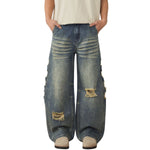 Smoke Rise Vintage Ripped Barrel-Leg Jeans