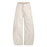 Pantalones de algodón con pierna ancha y color liso