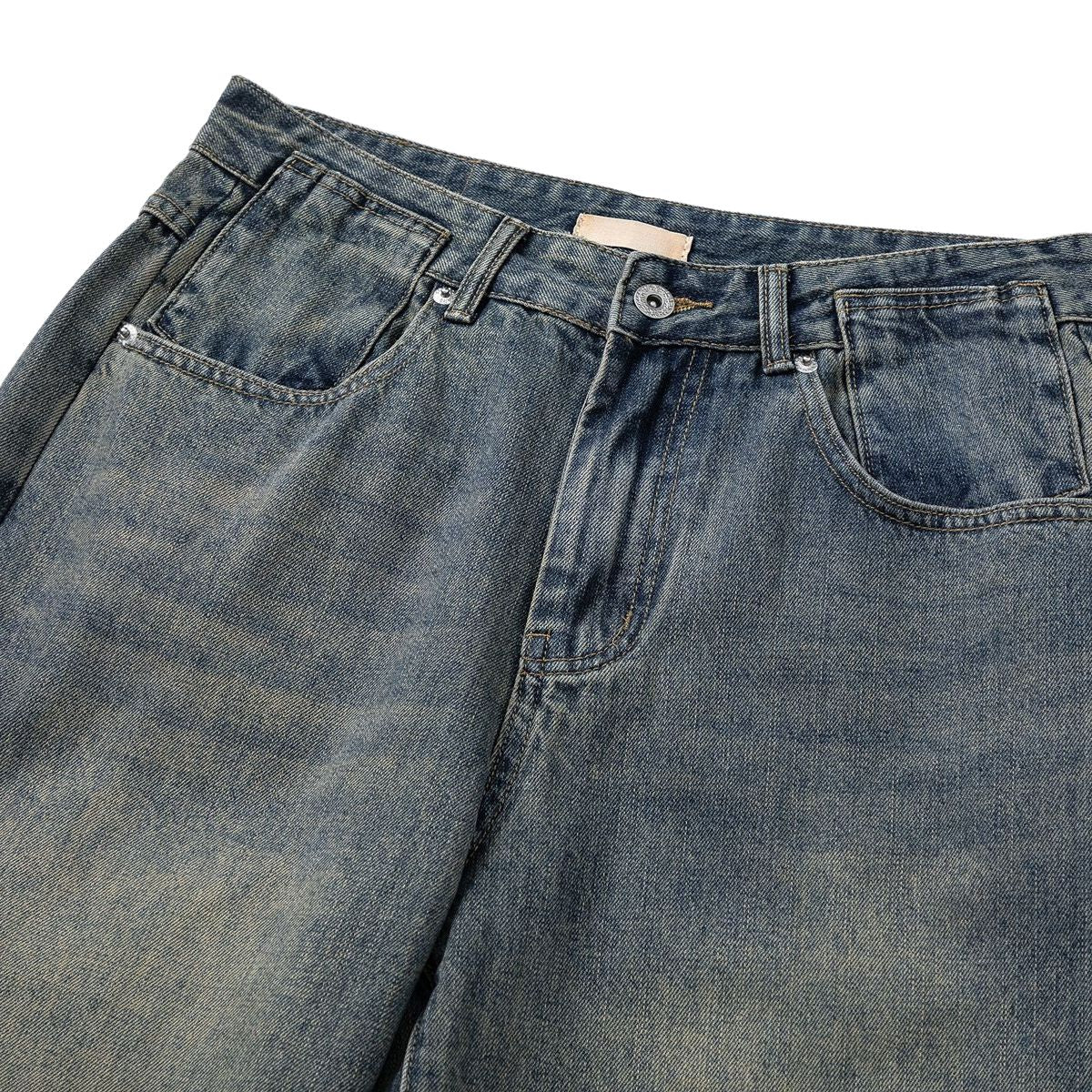 Vintage Washed Relaxed Straight Leg Jeans