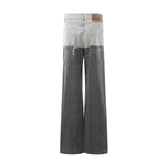 Streetwear Deconstructed Panel Stripe Flare Jeans