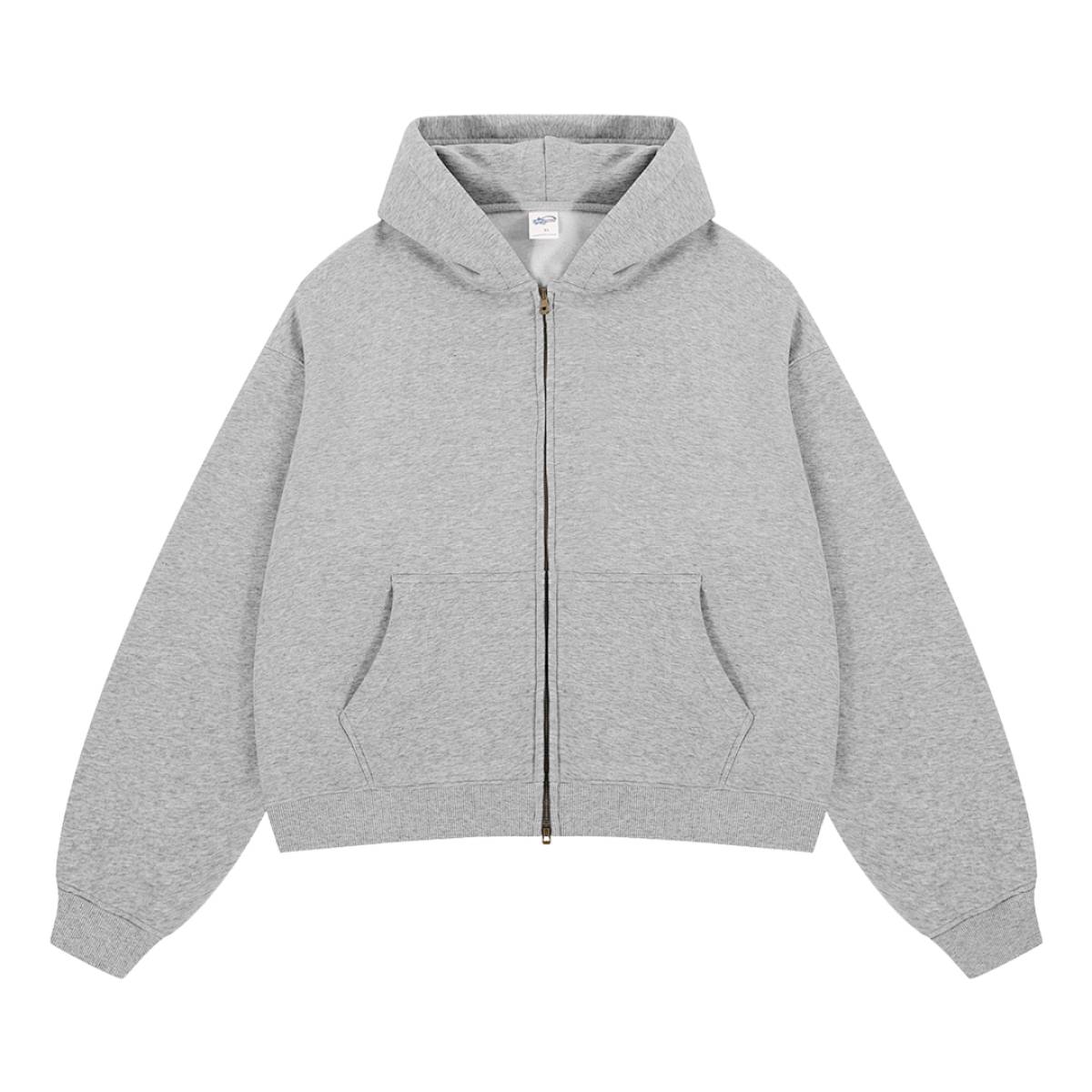 Sudadera con capucha y cremallera lavada de doble cursor