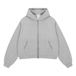 Sudadera con capucha y cremallera lavada de doble cursor