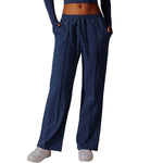 Women's Solid Pleated Cotton Trousers