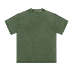 Camiseta lavada de corte holgado y peso pesado de 8.25 oz